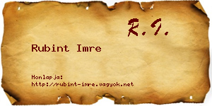Rubint Imre névjegykártya